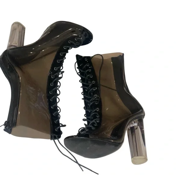 Fashion Nova Black Heeled Boots - Picture 3 of 8